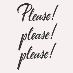 Please please please lettering card