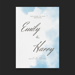 Wedding poster for welcome sign. Template welcome poster. Vector printable wedding props. Flyer design for welcome sign.