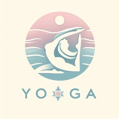 Fototapeta premium abstract pastel yoga logo design, generative ai