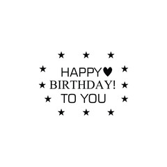 Happy birthday to you with heart and star eps vector illustration