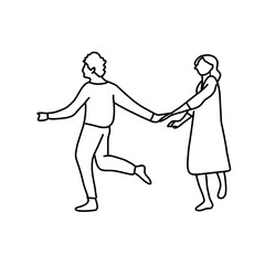 Couple line art drawing vector