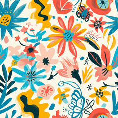 Colorful floral seamless pattern