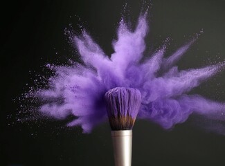 Purple color paintbrush art background