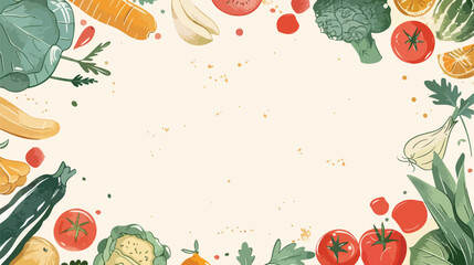 Organic food hand drawn vector illustration. Vegetabl