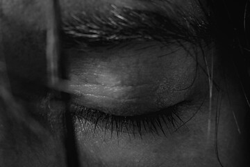 Close Up Macro Shot of an Closed Eye.