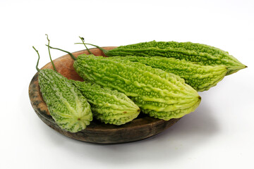 Prep Time: Bitter Melon (Momordica charantia) on Cutting Board