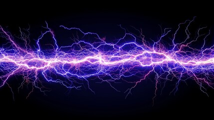   Black backdrop featuring numerous purple and blue lightning bolts in the center Alternatively, a black background with a multitude of purple and white lightning strikes in the middle