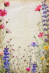 Array of Flowers Resting on Paper