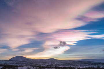 Polar stratospheric cloud near Kilpisjärvi Finland