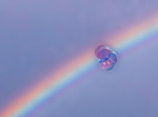 Bubbles of water on a rainbow