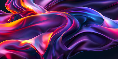 Obraz premium Abstract futuristic background Neon ultrawide wallpaper, Colorful abstract shapes background wallpaper psychedelic