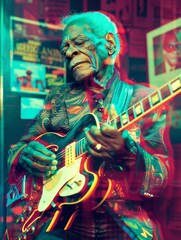 African-American Blues Legend Immersed in Music at Iconic Venue During Black Music Month