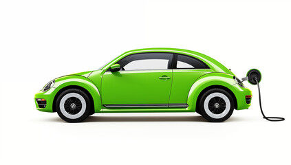 A self-driving electric car recharging at a wireless charging station charging EV car electric vehicle clean energy for driving future eco-friendly alternative energy concept