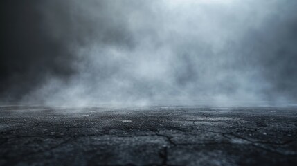 Texture dark concrete floor with mist or fog
