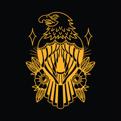 strong eagle tattoo vector design