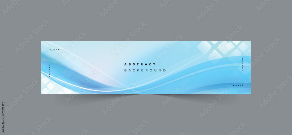 Wall mural elegant abstract wavy lines linkedin banner template