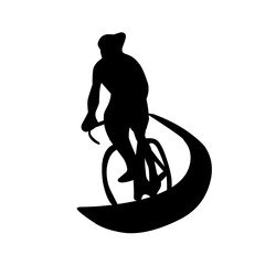 Cyclist silhouettes set