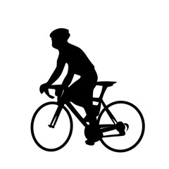 Cyclist silhouettes set