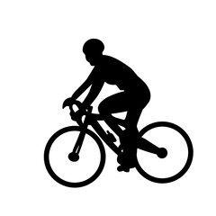 Cyclist silhouettes set