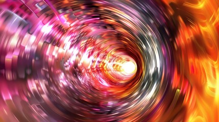 Abstract wave tube creates colorful backdrop. Ai Generated