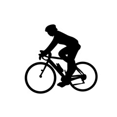 Cyclist silhouettes set