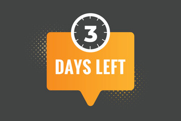 3 days to go countdown template. 3 day Countdown left days banner design. 3 Days left countdown timer
