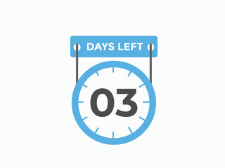 3 days to go countdown template. 3 day Countdown left days banner design. 3 Days left countdown timer
