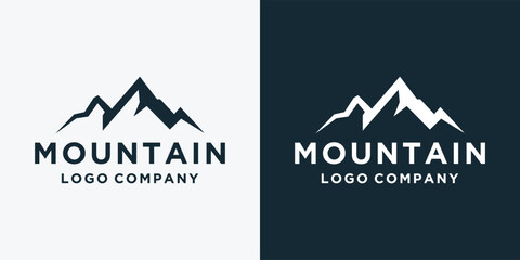 Mountain silhouette  vector logo design 