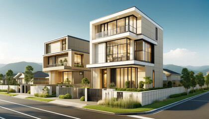 一戸建て住宅の外観と街並み3