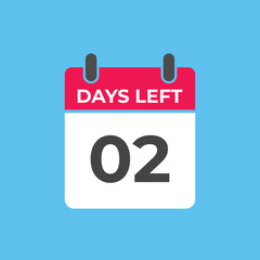 2 days to go countdown template. 2 day Countdown left days banner design. 2 Days left countdown timer
