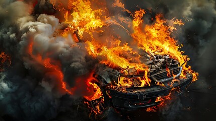 A car is on fire
