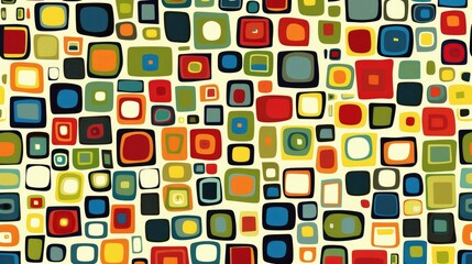 Vibrant pattern of randomly arranged rounded squares, Ai Generated.