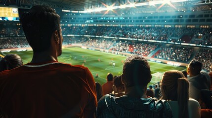 image taken from backside of Fans enjoying match in stadium - Powered by Adobe