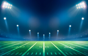 american football stadium lights at night 