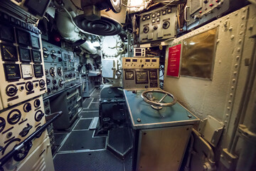 Navigation Instrument Inside a Submarine in Italy.