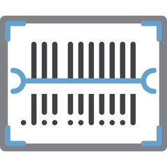 scanning barcode by mobile camera flat icon