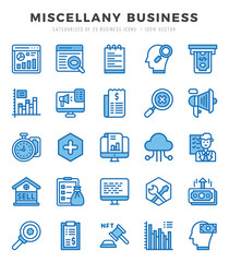 Set of Two Color Miscellany Business Icons. Two Color art icon. Vector illustration