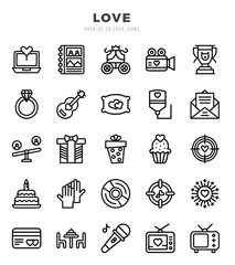 Love icons set for website and mobile site and apps.
