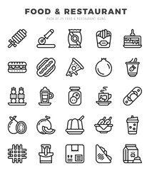 Food and Restaurant icon pack for your website. mobile. presentation. and logo design.