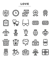 Love web icons in Lineal style.