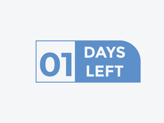 1 days to go countdown template. 1 day Countdown left days banner design. 1 Days left countdown timer
