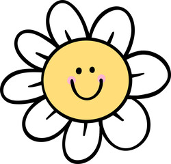 Retro flower cartoon doodle