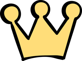 Retro groovy crown cartoon doodle