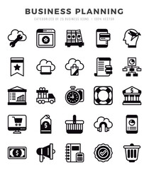 Simple Set of Business Planning Related Vector Lineal Filled Icons.
