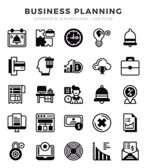 Vector Business Planning types icon set in Lineal Filled style. vector illustration.