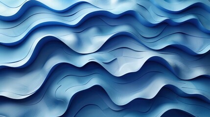 Fototapeta premium Three dimensional render of blue wavy
