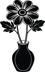 Anemone silhouette Vector Illustration 