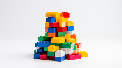 Organized Stack of Colorful Blocks