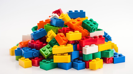 Messy Pile of Colorful Blocks