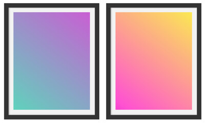Fototapeta premium set of framed gradient wall decoration